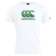 The WRS Canterbury CCC Goal Post Club Plain T-shirt is white and features a green and black CCC Kiwi logo on the front.