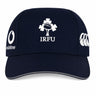 Show off your Ireland pride with the Ireland 26 Tempo+ Mesh Cap by Canterbury—a stylish navy blue cap showcasing the iconic IRFU logo on the front, the Vodafone logo on the left side, and Canterbury branding on the right—making it an essential accessory for any devoted Ireland Rugby fan.