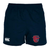 Navy blue Charlotte Cardinals Rugby Club Professional Polyester Rugby Shorts with an embroidered logo on the left thigh and an elasticated waistband by EMB Canterbury.