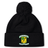 Black fleece-lined Blackthorn RFC Pom Pom beanie by EMB Canterbury with a pom-pom on top, featuring an embroidered CCC logo of the Canterbury Rugby club on the fold-over cuff.