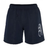 The Canterbury Women's Tactic Short features an elastic waistband and a white abstract design on the left leg—ideal for training or as rugby shorts.