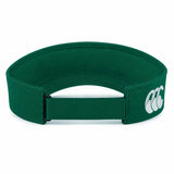 The Ireland 26 Visor by Canterbury features a green design with an adjustable back strap and a white “CCC” logo on the side, making it ideal for fans looking for an authentic Canterbury accessory.