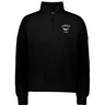 The EMB Augusta Women's Nations of Rugby Chile Jackson Way Pullover is a black quarter-zip sweatshirt featuring "CHILE RUGBY" and a white condor graphic on the left chest—ideal for Chile rugby fans.