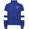 The EMB Augusta Women's Nations of Rugby Chile Jackson Way Pullover is a blue quarter-zip with white sleeve stripes and "CHILE RUGBY" plus bird logo on the chest—ideal for fans of Chile rugby apparel.