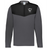 The EMB Augusta Nations of Rugby Chile Sideline Grid 1/4 Zip Pullover features black shoulders, gray body and sleeves, a quarter-zip collar, and the "Chile Rugby" logo on the left chest.