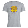 The West Chester University Club Plain Tee by WRS Canterbury is a grey cotton blend T-shirt featuring the Men's Rugby logo in gold and purple with a ram's head and "EST 1973" text.