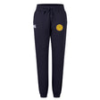 The West Chester University Women's Leisure Sweatpant by EMB Canterbury features a navy blue design, drawstring waist, white Canterbury logo, and a yellow circular emblem—combining comfort and style for women.