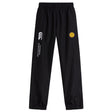 The West Chester University Cuffed Hem Stadium Pant by EMB Canterbury features an elastic waistband and cuffs, with the Canterbury logo, text, and a yellow circular emblem on the front left leg—ideal for rugby and training.