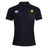 The West Chester University Waimak Polo by EMB Canterbury features a classic black short-sleeve design with a collar, Canterbury logo on the right chest, and a yellow emblem on the left—combining sporty style and comfort.