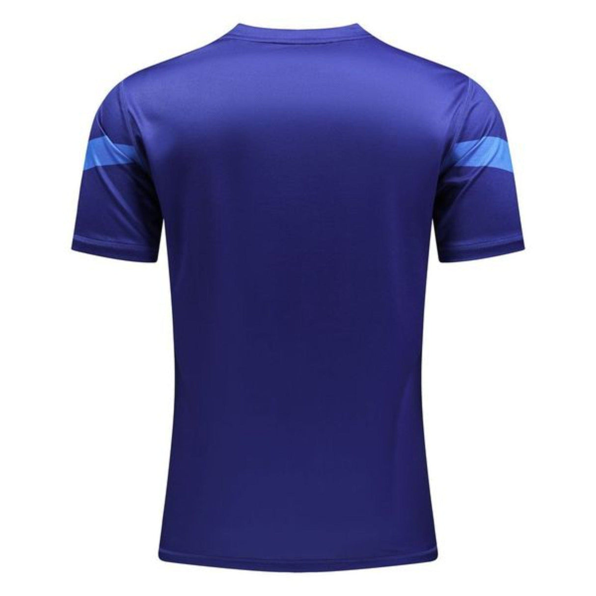 Blue Classic Sportswear Blues Super Rugby 2024 Supporters Tee with short sleeves and a graphic design on the shoulders, displayed on a plain background.