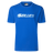 The Blues Super Rugby 25/26 Supporters Cotton Tee by Classic Sportswear is a blue cotton tee with "BLUES" and a white wave graphic on the front, perfect for any Blues Rugby supporters.