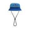 The Blues Super Rugby 25/26 Supporters Bucket Hat by Classic Sportswear showcases the "Blues" logo and includes a black chin strap, making it ideal for cheering on your favorite team.