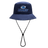 The Blues Super Rugby 25/26 Bucket Hat by Classic Sportswear, in navy blue, features "Blues" and a wave logo on the front. It includes an adjustable chin strap for the perfect fit.