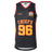 The Gallagher Chiefs Super Rugby Supporters Basketball Singlet 25/26 by Classic Sportswear is a black singlet with red and yellow trim, featuring "96" and "CHIEFS" on the front, plus a logo of a muscular figure with a basketball. Made from polyester performance fabric, it offers moisture-wicking to stay dry during games.