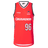 The Crusaders Super Rugby 25/26 Supporters Basketball Singlet by Classic Sportswear showcases a red and black design with "Crusaders" and "96" on the front, crafted from moisture-wicking fabric for that perfect game-ready look.