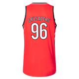 The Crusaders Super Rugby 25/26 Supporters Basketball Singlet by Classic Sportswear is made from moisture-wicking fabric and features "Crusaders" and the number 96 on the back.