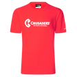 Crusaders Super Rugby 25/26 Supporters Cotton Tee by Classic Sportswear, red with "CRUSADERS MĀ PANGO MĀ WHERO" in white and the Crusaders rugby club logo on the front.