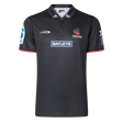 The Crusaders Super Rugby Team Polo 25/26 by Classic Sportswear, made from moisture-wicking fabric, showcases embroidered Bayleys and Crusaders logos on the front and sleeves.