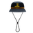 The Highlanders Super Rugby 25/26 Supporters Bucket Hat by Classic Sportswear features a "Highlanders" logo with maroon and yellow stripes on navy blue. Perfect for rugby fans, it includes an adjustable chin strap for the ideal fit.