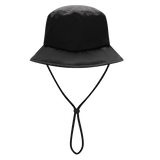 Hurricanes Super Rugby 25/26 Bucket Hat by Classic Sportswear, black with chin strap, isolated on a white background.