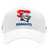 The Knights NRL 25/26 Media Cap by Classic Sportswear is a quick-drying polyester cap featuring a white design with a stylized knight helmet and red plume. "KNIGHTS" is embroidered below, and it includes an adjustable Velcro closure for the perfect fit.