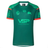 The Rabbitohs NRL 25/26 Special Edition Captains Run Jersey by Classic Sportswear features green and red short sleeves, various logos including MG, a kangaroo, and a rabbit, with "VSP Security Wholesale" on the front—a must-have for any Rabbitohs jersey collection.