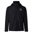 The Chicago Valkyries Elite Storm Jacket by EMB Canterbury is a black jacket with a high collar, features a small embroidered chest logo, and has a lightweight mesh lining for added comfort.