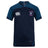 The Clover Middle Girls Vapodri Evader Jersey by EMB Canterbury features navy blue fabric, teal shoulder panels, a white logo, pink "Clover Rugby" crest, and "Vapodri" branding—designed as moisture-wicking sportswear for peak performance.