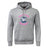 The Clover Middle Girls Club Hoodie by WRS Canterbury is a gray hooded sweatshirt with a front pocket, large "C" logo, illustrated bird, and pink "Clever Rugby"—a standout choice for any rugby fan.