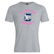 The WRS Canterbury Clover Middle Girls Club Plain Tee by Canterbury is a grey cotton-blend shirt with pink text and a bold blue "C" with an eagle—an eye-catching, customizable choice for fans.