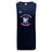 The Clover Middle Girls Tempo Vapodri Singlet by WRS Canterbury is a navy blue sleeveless rugby top made from recycled polyester, featuring "Clover Rugby" and an eagle graphic on a bold pink and white letter "C" on the front.