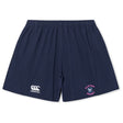 The Clover Middle Girls Yokohama Short by Canterbury features an elastic waistband, the Canterbury logo on the left leg, a Clover Rugby crest on the right, and offers lightweight comfort and durability for performance. Brand: EMB Canterbury.
