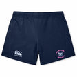 The Clover Middle Girls Women's Yokohama Short by EMB Canterbury features the Canterbury rugby logo on the left leg and Clover Rugby on the right, making them perfect women's rugby shorts.
