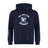 The Clover Middle School Club Hoodie by WRS Canterbury is a navy blue hoodie with “Clover Rugby,” an eagle and "C" graphic on the chest, and three white stripes on the left sleeve—perfect for rugby fans and players.