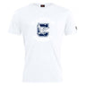 The Clover Middle School Club Plain Tee by WRS Canterbury is a white cotton-blend t-shirt with "CLOVER RUGBY" and a bold "C" featuring an eagle graphic—perfect for fans seeking a unique, sporty look.