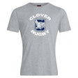 The Clover Middle School Club Plain Tee by WRS Canterbury is a gray cotton blend shirt with "CLOVER RUGBY" and a large C with an eagle—ideal as a customizable t-shirt for team spirit or casual wear.