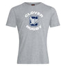 The Clover Middle School Club Plain Tee by WRS Canterbury is a gray cotton blend shirt with "CLOVER RUGBY" and a large C with an eagle—ideal as a customizable t-shirt for team spirit or casual wear.