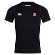 The Chico Oaks Club Dry Tee by EMB Canterbury is a black, short-sleeved sports jersey featuring CCC branding and a Canterbury logo on the chest. It includes a round emblem on the right, zoned mesh panelling, and Vapodri Technology for enhanced comfort and ventilation.