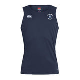Stay cool in the Clover Middle School Club Dry Singlet by EMB Canterbury, featuring the “Clovers Rugby” logo and Vapodri Technology—perfect athletic gear for fans.