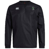 The Columbus Kodiaks Full Color Logo Club Vaposhield Contact Top by EMB Canterbury is a black long-sleeve athletic pullover with Micro Diamond ripstop, the Canterbury logo on the right chest, and a Kodiaks crest on the left.