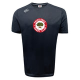 The Chico Oaks Tempo Vapodri T-Shirt by WRS Canterbury features the "Chico Oaks Rugby Club" logo with a tree in a red circle and utilizes VapoDri technology for comfort and dryness.