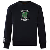 The WRS Canterbury Columbus Kodiaks Full Color Logo Club Crew Sweatshirt is a black ultra-soft sweatshirt with the team logo on the chest and a small embroidered CCC logo on the left sleeve.