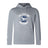 The Clover Middle School Club Lightweight Hoodie by WRS Canterbury is a light gray hoodie with "Clover Rugby," a large "C" with clover and bird graphic on the chest, and a classic kangaroo pocket for comfort.