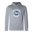 The Clover Middle School Club Lightweight Hoodie by WRS Canterbury is a light gray hoodie with "Clover Rugby," a large "C" with clover and bird graphic on the chest, and a classic kangaroo pocket for comfort.