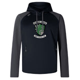 The Columbus Kodiaks Full Color Logo Elite Training Hoody by WRS Canterbury features a bear paw and club logo on the front, offering top performance and comfort. Black and gray design.