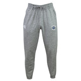 The Clover Middle School Leisure Sweatpant by EMB Canterbury features a drawstring waist, ankle cuffs, and two front embroidered logos, all crafted from sustainable fleece for comfort and eco-friendly style.