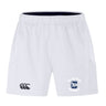 The Clover Middle School Advantage Short 2.0 by EMB Canterbury features the Clover Rugby logo on the right leg and Canterbury logo on the left—ideal sustainable training shorts for middle school athletes.
