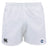 The Clover Middle School Professional Polyester Rugby Short by EMB Canterbury features an elastic waistband, durable polyester fabric, the Canterbury logo on the left leg, and the Clovers Rugby logo on the right.