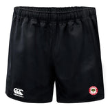 The Chico Oaks Professional Rugby Short by EMB Canterbury features an elastic waistband, a Canterbury logo on the left leg, and a circular red and white badge on the right. Made from durable polyester, these shorts deliver both style and performance.
.
