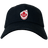 Presenting the Canada Shield Flex Drill Cap by EMB Canterbury: a stylish black cap featuring a bold badge with a red maple leaf and "Rugby." Ideal for any Canadian rugby fan's collection, it's the epitome of style and patriotism.